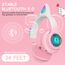 AXFEE Kopfhörer Kinder, Bluetooth-Kopfhörer Mit Katzenohren, Mädchen Katzenohr Over-Ear Mit LED-Licht, Faltbare Stereo Kabellose Kinderkopfhörer, Kinder-Kopfhörer für PC/Handy/iPad/Tablet-Rosa Weiß