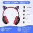 AXFEE Bluetooth-Kopfhörer Mit Katzenohren für Kinder, Bluetooth 5.3 Over-Ear Kopfhörer mit LED-Leuchten, Kabellos/Verkabelt, 99DB, Faltbarer Kinder-Kopfhörer für PC,Handy, Studium, Reisen(Schwarz