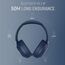 LORELEI B-C6 Kabellose Over-Ear-Kopfhörer, 50H Playtime Faltbare, leichte Bluetooth-Headsets, Tiefe Bässe, eingebautes Mikrofon, Ohrenschützer aus Memory-Schaumstoff, für Reisen(Navy)
