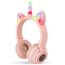 AXFEE Kinder-Kopfhörer, Bluetooth 5.0 mit Bass-Boost und LED-Licht, Over-Ear mit Katzenohren für Mädchen und Jungen