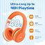 EarFun Bluetooth Kopfhörer Kinder, 85/94dB Lautstärkeregelung, HiFi Sound, HD-Mikrofon, 40 Std Akku, Faltbare, Einstellbar, Kopfhörer Kabellos Bluetooth Kinder für Schule/Reise/PC, Orange