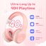 EarFun Bluetooth Kopfhörer Kinder, 85/94dB Lautstärkeregelung, HiFi Sound, HD-Mikrofon, 40 Std Akku, Faltbare, Einstellbar, Kopfhörer Kabellos Bluetooth Kinder für Schule/Reise, Rosa