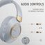 LORELEI B-C6 Kabellose Over-Ear-Kopfhörer, 50H Playtime Faltbare, leichte Bluetooth-Headsets, Tiefe Bässe, eingebautes Mikrofon, Ohrenschützer aus Memory-Schaumstoff, für Reisen(Smoke Gray)