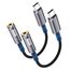 bakibo Adapter USB C auf Klinke 3.5mm (2 Stück), USB C auf 3.5 mm Jack Klinke Kopfhörer Adapter HiFi Audio DAC Typ C auf Aux Dongle Kabel kompatibel mit iPhone 17 16 15 iPad Pro Galaxy S25 S24, Grau
