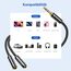 Syncwire Audio Y Splitter Kabel - 23cm- 3,5mm Male auf 2X Female Nylon Kopfhörer Doppelstecker für Apple, Samsung, Smartphone, Kopfhörer, Lautsprecher, Mikrofon & Mehr - Schwarz