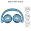 POGS Drahtloser Bluetooth Kinderkopfhörer | The Gecko 2 | Faltbarer robuster Kinderkopfhörer ab 3 Jahren | Lautstärkebegrenzung 70-85 dB | Mikrofon | On-Ear | Drahtlose Musik-Sharing-Funktion (rBlau)