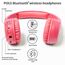 POGS Drahtloser Bluetooth Kinderkopfhörer | The Gecko 2 | Faltbarer robuster Kinderkopfhörer ab 3 Jahren | Lautstärkebegrenzung 85 dB | Mikrofon | On-Ear | Drahtlose Musik-Sharing-Funktion (rRosa)