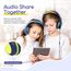 EarFun Kinder Kopfhörer, Kopfhörer Kinder mit Kabel, 85/94dB Lautstärkenbegrenzer, faltbar, verstellbar, Stereo Sound, HD-Mikrofon, Audio-Sharing, Over-Ear Kinderkopfhörer für Schule/Tablet/Reisen