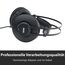AKG K52 Geschlossener Hochleistungs-Monitoring-Studiokopfhörer, kabelgebunden, leichtes Design, 3,5-mm- und 1/4-Zoll-Adapter, 3 m Kabel - Schwarz