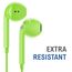 LUDOS Zenith Kopfhörer In Ear Kopfhörer mit Kabel und Mikrofon, 2-Jahre Garantie, In Ear Ohrhörer, 3,5 mm Klinkenstecker Earbuds, Satte Bässe Earphones, Headphones für iPhone, iPad, Samsung - Grün