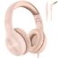 Nabevi Kopfhörer Kinder, Kinder Kopfhörer mit Kabel, 85/94dB Lautstärkegrenze, HD-Stereoton, Sharing-Funktion, Faltbare Over-Ear Kinderkopfhörer mit Mikrofon für Schule/Reise/Tablet/iPad, Sand Rosa