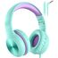 Nabevi Kopfhörer Kinder, Kinder Kopfhörer mit Kabel, 85/94dB Lautstärkegrenze, HD-Stereoton, Sharing-Funktion, Faltbare Over-Ear Kinderkopfhörer mit Mikrofon für Schule/Reise/Tablet/iPad/Kindle, Grün