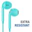 LUDOS Zenith Kopfhörer In Ear Kopfhörer mit Kabel und Mikrofon, 2-Jahre Garantie, In Ear Ohrhörer, 3,5 mm Klinkenstecker Earbuds, Satte Bässe Earphones, Headphones für iPhone, iPad, Samsung - Türkis