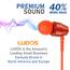 LUDOS OMNITONE Kopfhörer In Ear Kopfhörer mit Kabel und Mikrofon, 5 Jahre Garantie, In Ear Ohrhörer, 3,5 mm Klinkenstecker Earbuds, Satte Bässe Earphones, Headphones für iPhone, iPad - Koralle
