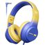 awatrue Kinder Kopfhörer, 74/85/94dB Sichere Lautstärke Kopfhörer Kinder mit Kabel, Stereo Sound, Faltbare, 3.5 mm Jack Over Ear Kinderkopfhörer für Ipad, Tablets, Schule, Reisen (Blau Gelb)