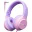 awatrue Kinder Kopfhörer, 74/85/94dB Sichere Lautstärke Kopfhörer Kinder mit Kabel, Stereo Sound, Faltbare, 3.5 mm Jack Over Ear Kinderkopfhörer für Ipad, Tablets, Schule, Reisen (Rosa Violett)