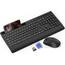 Tastatur Maus Set Kabellos, Leise 2,4 GHz Tastatur in voller Größe mit Handballenauflage, Telefonhalter, Multimediatasten, Kabelloses Set für Windows, Chrome OS, PC, Laptop (Batterien) - KM31