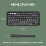 Logitech Pebble Keys 2 K380s, kabellose Multi-Device Bluetooth-Tastatur mit anpassbaren Sondertasten, schlank, mobil, Easy-Switch - Windows, macOS, iPadOS, Android, ChromeOS, Deutsches QWERTZ,Graphit