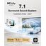 ULTIMEA 7.1 Surround Sound System für TV mit Dolby Atmos, App Steuerung, 4 kabelgebundene Surround-Lautsprecher, 460W Soundbar für Smart TV mit Wireless Subwoofer, Heimkino Sound System, Poseidon D80