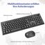 Rii Kabelgebundenes Tastatur-Maus-Set, PC Tastatur mit Kabel, Spritzwassergeschützt, Ergonomisch, USB-Anschluss, PC/Laptop, Windows/macOS, Büro/Schule - Deutsches QWERTZ Layout, Schwarz