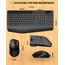 Tastatur Maus Set kabellos, Handballenauflage, Telefonhalter, Akku im Lieferumfang enthalten, 2.4G keine Latenz Ergonomische Tastatur kabellos Set, Leise Maus und Tastatur für Laptop, PC, Mac, Windows