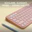 Logitech Pebble Keys 2 K380s, kabellose Multi-Device Bluetooth-Tastatur mit anpassbaren Sondertasten, schlank - mobil, Easy-Switch für Windows, macOS, iPadOS, Android, ChromeOS, Deutsches QWERTZ,Rosa