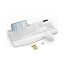 Tastatur Maus Set kabellos, 2.4G keine Latenz Ergonomische Tastatur kabellos Set, Handballenauflage, Telefonhalter, Akku im Lieferumfang enthalten, Leise Maus und Tastatur für Laptop, PC, Windows-Weiß