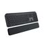 Logitech MX Keys S Plus kabellose Tastatur Uns Palm Rest Low Profile, Fluid Quiet Typing, Programmable, Backlighting, Bluetooth, USB C, Windows PC, Linux, Chrome, Mac, Deutsches QWERTZ - Grau
