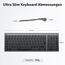 iClever Bluetooth Tastatur mit Maus, Tastatur Maus Set Kabellos,Wiederaufladbare Dualmodus (Bluetooth 5.0+2.4G) Funktastatur, für PC/Laptop, QWERTZ Layout, Grau