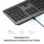 iClever Tastatur Maus Set Kabellos, Wiederaufladbare Funktastatur mit Maus, Ultra-Dünne Leise Tastatur für PC/Laptop, QWERTZ Layout, Grau