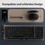 2.4G Maus Set kabellos, iClever Aluminium Wireless Slim Tastatur QWERTZ Layout (Deutsch), für Computer/Desktop/PC/Laptop/Oberfläsche/Smart TV und Windows 10/8/7/Vista/XP (2.4GHz, USB)