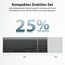 iClever Bluetooth Tastatur mit Maus, Tastatur Maus Set Kabellos,Wiederaufladbare Dualmodus (Bluetooth 5.0+2.4G) Funktastatur, für PC/Laptop, QWERTZ Layout, Grau