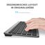 iClever Tastatur Maus Set Kabellos, Wiederaufladbare Funktastatur mit Maus, Ultra-Dünne Leise Tastatur für PC/Laptop, QWERTZ Layout, Grau