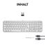 Logitech MX Keys S kabellose Tastatur, Low Profile, Fluid Quiet Typing, Programmable, Backlighting, Bluetooth, USB C Rechargeable, für Windows PC, Linux, Chrome, Mac, Deutsches QWERTZ, Pale Grey