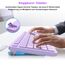 LeadsaiL K786 Tastatur Maus Set Kabellose, Tastatur und Maus, QWERTZ Deutsches Layout Funktastatur mit Maus, Flüsterleiser Tastenanschlag, 2.4 GHz mit 2-in-1 USB Nano Empfänger für PC/Laptop (Lila)