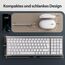 Tastatur Maus Set Kabellos, iClever Kabellose Tastatur und Maus, Wiederaufladbare, Deutsche QWERTZ Layout Funktastatur für Computer/Desktop/PC/Laptop/Windows 10/8/7, Weiß und Silber