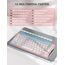 TECKNET Kabelloses Tastatur Maus Set, Deutsch QWERTZ Layout, 2.4 GHz Funk Mini Tastatur Mouse, 15m Reichweite Verbindung, Wireless Leise Funktastatur mit Maus für PC, Laptop, Smart TV, Rosa