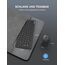 TECKNET Kabelloses Tastatur Maus Set, Deutsch QWERTZ Layout, 2.4 GHz Funk Mini Tastatur Mouse, 15m Reichweite Verbindung, Wireless Leise Funktastatur mit Maus für PC, Laptop, Smart TV, Schwarz