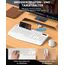 Tastatur Maus Set kabellos, 2.4G keine Latenz Ergonomische Tastatur kabellos Set, Handballenauflage, Telefonhalter, Akku im Lieferumfang enthalten, Leise Maus und Tastatur für Laptop, PC, Windows-Weiß