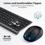 iClever Bluetooth Tastatur mit Maus, Tastatur Maus Set Kabellos,Wiederaufladbare Dualmodus (Bluetooth 5.0+2.4G) Funktastatur, für PC/Laptop, QWERTZ Layout, Grau