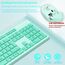 LeadsaiL K786 Tastatur Maus Set Kabellose, Tastatur und Maus, QWERTZ Deutsches Layout Funktastatur mit Maus, Flüsterleiser Tastenanschlag, 2.4 GHz mit 2-in-1 USB Nano Empfänger für PC/Laptop(Grün)