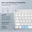 iClever Tastatur Maus Set Kabellos, Wiederaufladbare Kabellose Tastatur und Maus, Deutsch QWERTZ Layout, 2.4 GHz Funk Tastatur mit Maus für PC/Laptop/Smart TV, Weiß