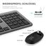 iClever Tastatur Maus Set Kabellos, Wiederaufladbare Funktastatur mit Maus, Ultra-Dünne Leise Tastatur für PC/Laptop, QWERTZ Layout, Grau