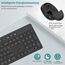 LeadsaiL K786 Tastatur Maus Set Kabellose, Tastatur und Maus, QWERTZ Deutsches Layout Funktastatur mit Maus, Flüsterleiser Tastenanschlag, 2.4 GHz mit 2-in-1 USB Nano Empfänger für PC/Laptop(Schwarz)