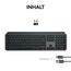 Logitech MX Keys S kabellose Tastatur, Low Profile, Fluid Quiet Typing, Programmable, Backlighting, Bluetooth, USB C Rechargeable, für Windows PC, Linux, Chrome, Mac, Deutsches QWERTZ - Grau