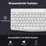KOORUI Tastatur und Maus Kabellos, Leise Maus Tastatur Set Deutsches Layout QWERTZ mit 12 Funktionstasten 2.4 GHz Tastatur Maus Set für Windows, MacOS, Linux-Weiß