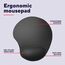 Trust Bigfoot Ergonomisches Mauspad mit Gelkissen 236 x 205 mm, Softgel Handballenauflage, Mikrofaseroberfläche, Mousepad mit Handauflage, rutschfeste Unterseite - Schwarz