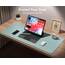 Aothia Schreibtischunterlage,Mauspad mit Leder und Rutchfeste Wildleder,Multifunktionales Office Mousepad Laptop Schreibunterlage,Tisch-Schutz Unterlage für Büro/Home(60x35cm, Hellblau)