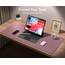 Aothia Schreibtischunterlage,Mauspad mit Leder und Rutchfeste Wildleder,Multifunktionales Office Mousepad Laptop Schreibunterlage,Tisch-Schutz Unterlage für Büro/Home(80x40cm, Lila)