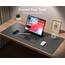 Aothia Schreibtischunterlage,Mauspad mit Leder und Rutchfeste Wildleder,Multifunktionales Office Mousepad Laptop Schreibunterlage,Tisch-Schutz Unterlage für Büro/Home(91cmx43cm,grau)